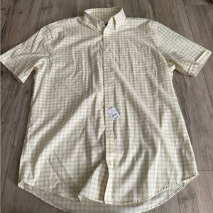 Jos. A. Bank Yellow Checkered Short Sleeve Button Down NWT Size Large Tall